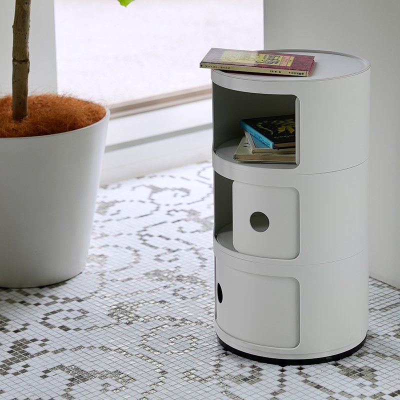 カルテル Kartell チェスト コンポニビリ 3段 マットホワイト Kartell Componibili/カルテル コンポニビリ マットタイプ 通販