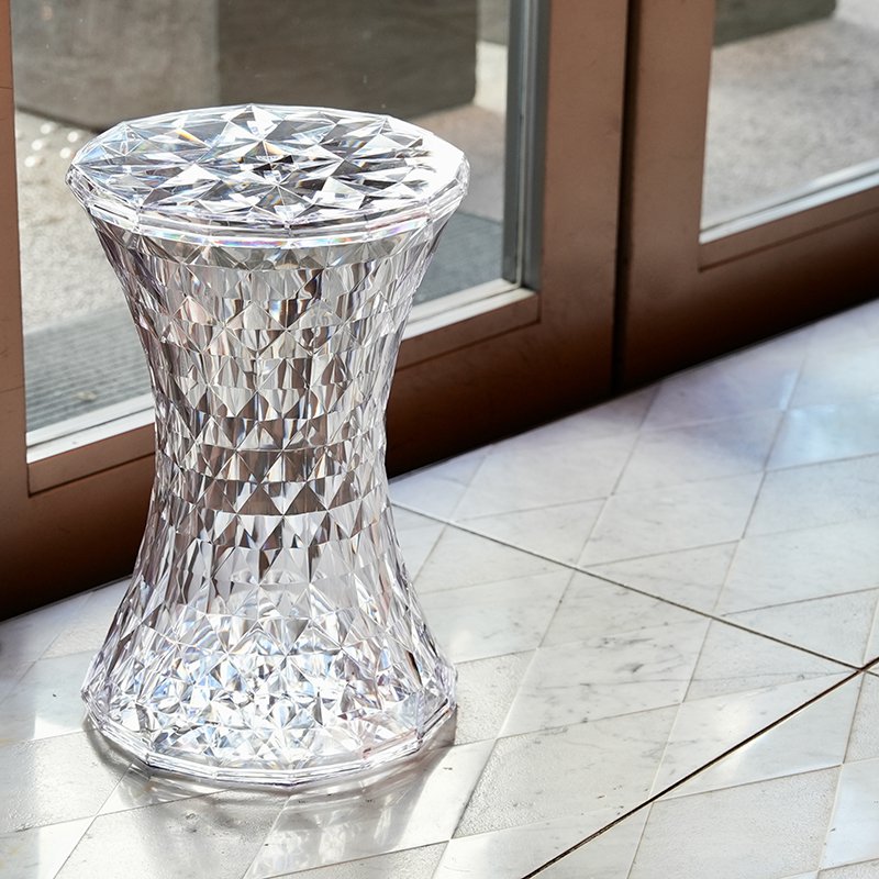 美品 Kartell STONE カルテル ストーン スツール クリスタル ④ Stone/ストーン スツール ［Kartell・カルテル/デザイン：マルセル