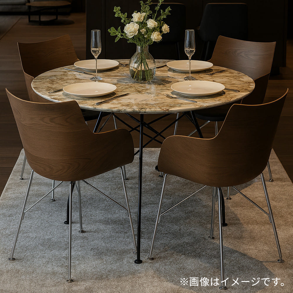 グロッシーラウンドブラック脚/Qウッドセット