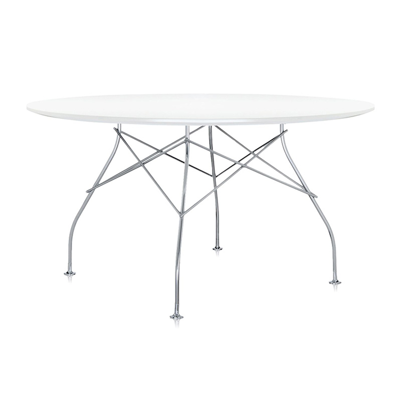 グロッシーラウンド130（トップ ホワイト/フレーム クローム）