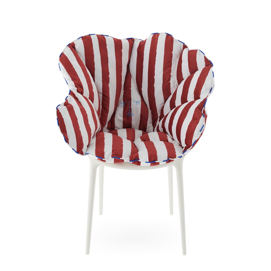 【セット品】アリスズフラワーズクッションレッドストライプxマスターズホワイト