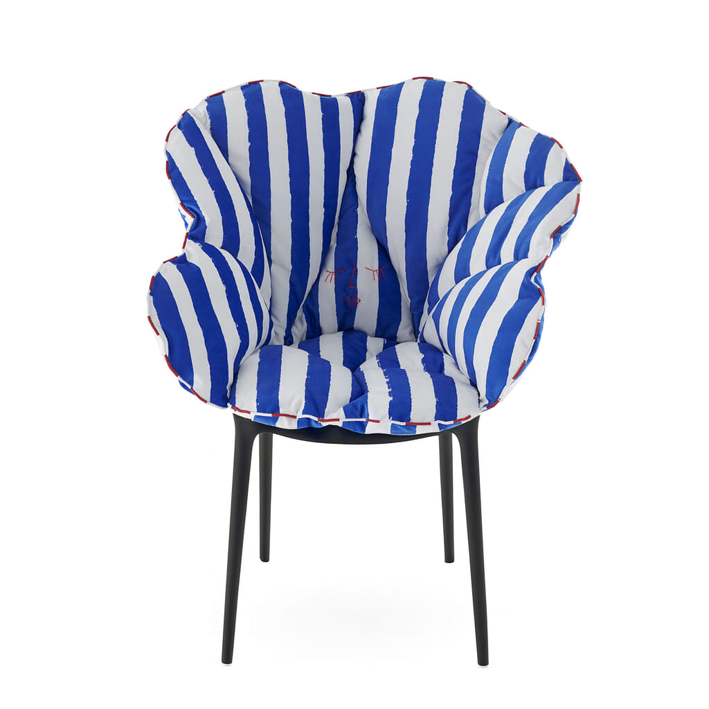 【セット品】アリスズフラワーズクッションブルーストライプxマスターズブラック