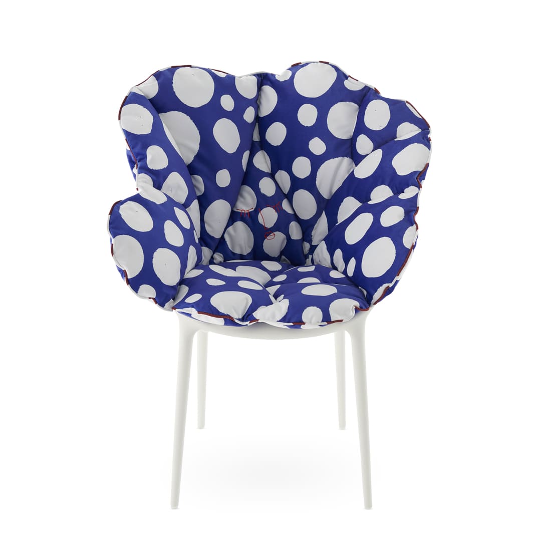 【セット品】アリスズフラワーズクッションブルーポルカドットxマスターズホワイト