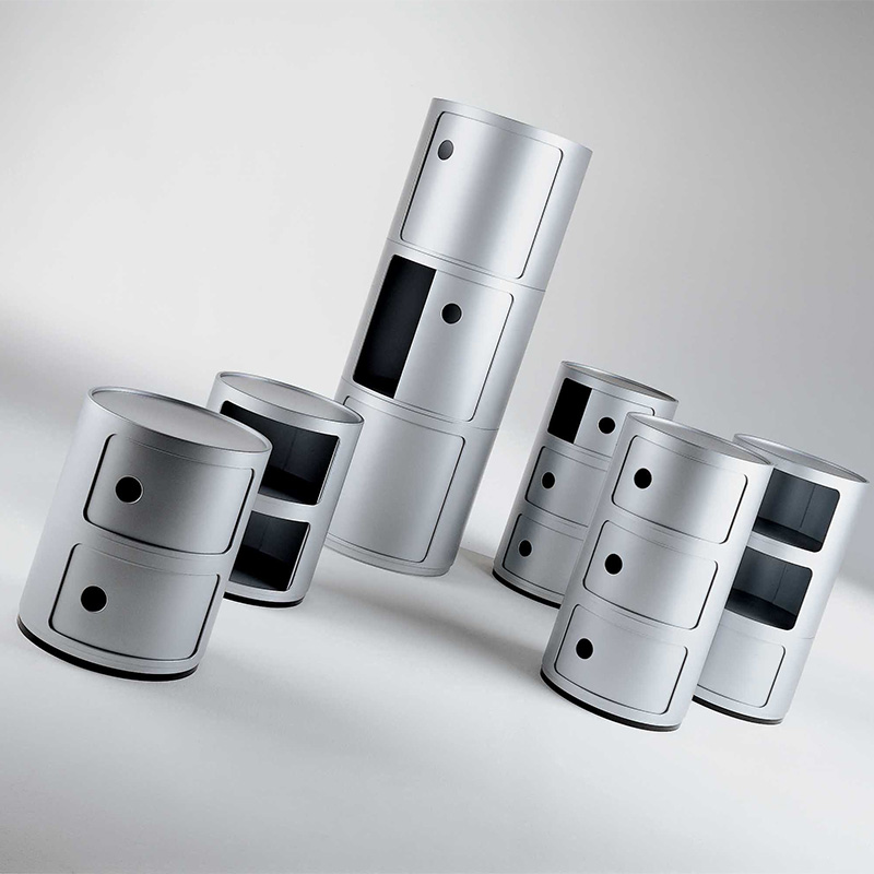 正規品　kartell カルテル　コンポニビリ　シルバー　銀色　２段 コンポニビリ（ラウンドエレメントトレイ）｜Kartell｜カルテル