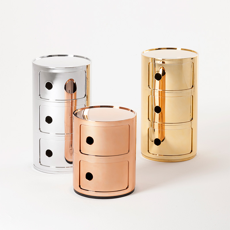 Kartell クローム メタリックコンポニ 3段 Kartell（カルテル） Kartel コンポニビリ3 Componibili3 メタリック