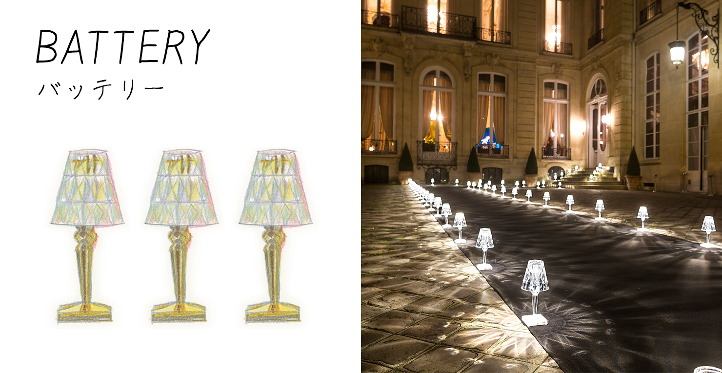 Kartell(カルテル) LEDライト   テーブルランプ 『Lantern(ランタン)』レッド 4時間満充電タイプ 電源アダプター・10 - 4